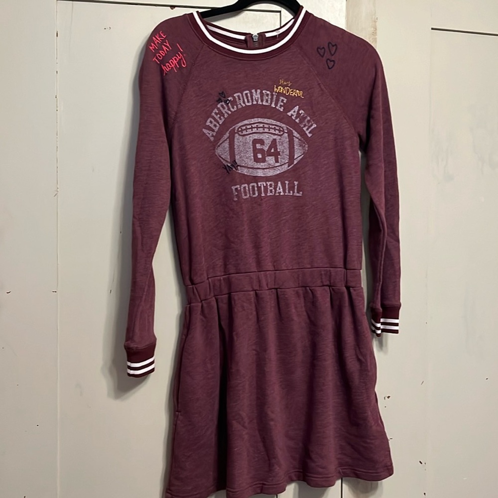 Ambercrombie Girls Kids sweatshirt dress maroon
